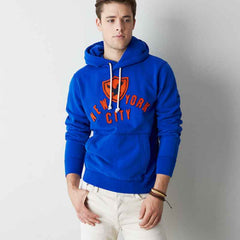 Cobalt Blue AEO NYC Applique Hooded Pop Over