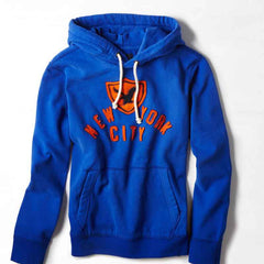 Cobalt Blue AEO NYC Applique Hooded Pop Over