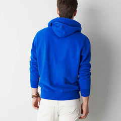 Cobalt Blue AEO NYC Applique Hooded Pop Over