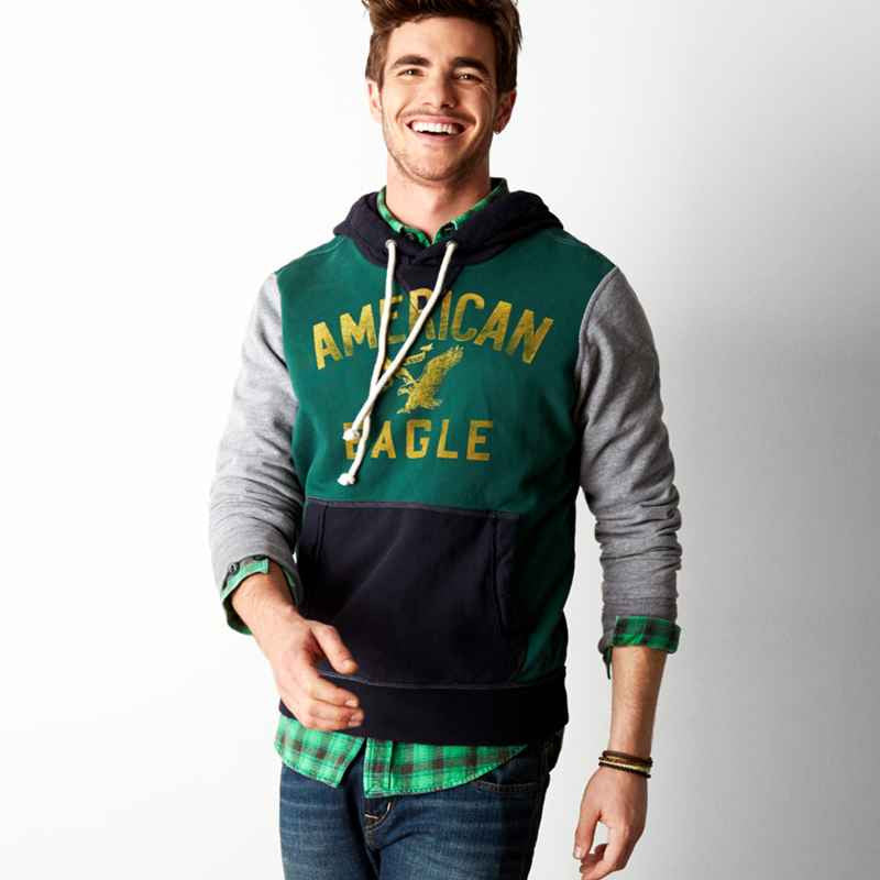 Rugged Green AEO Signature Hooded Pop Over