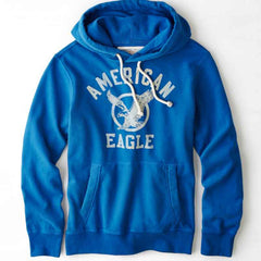 Utilitarian Blue AEO Signature Hooded Pop Over