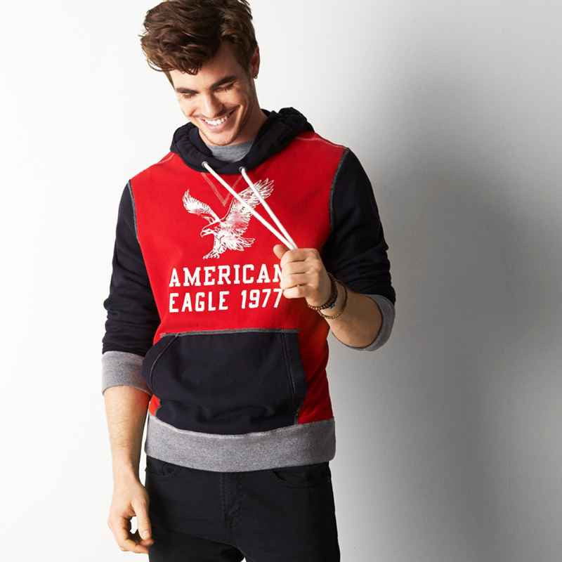 Red AEO Signature Hooded Pop Over